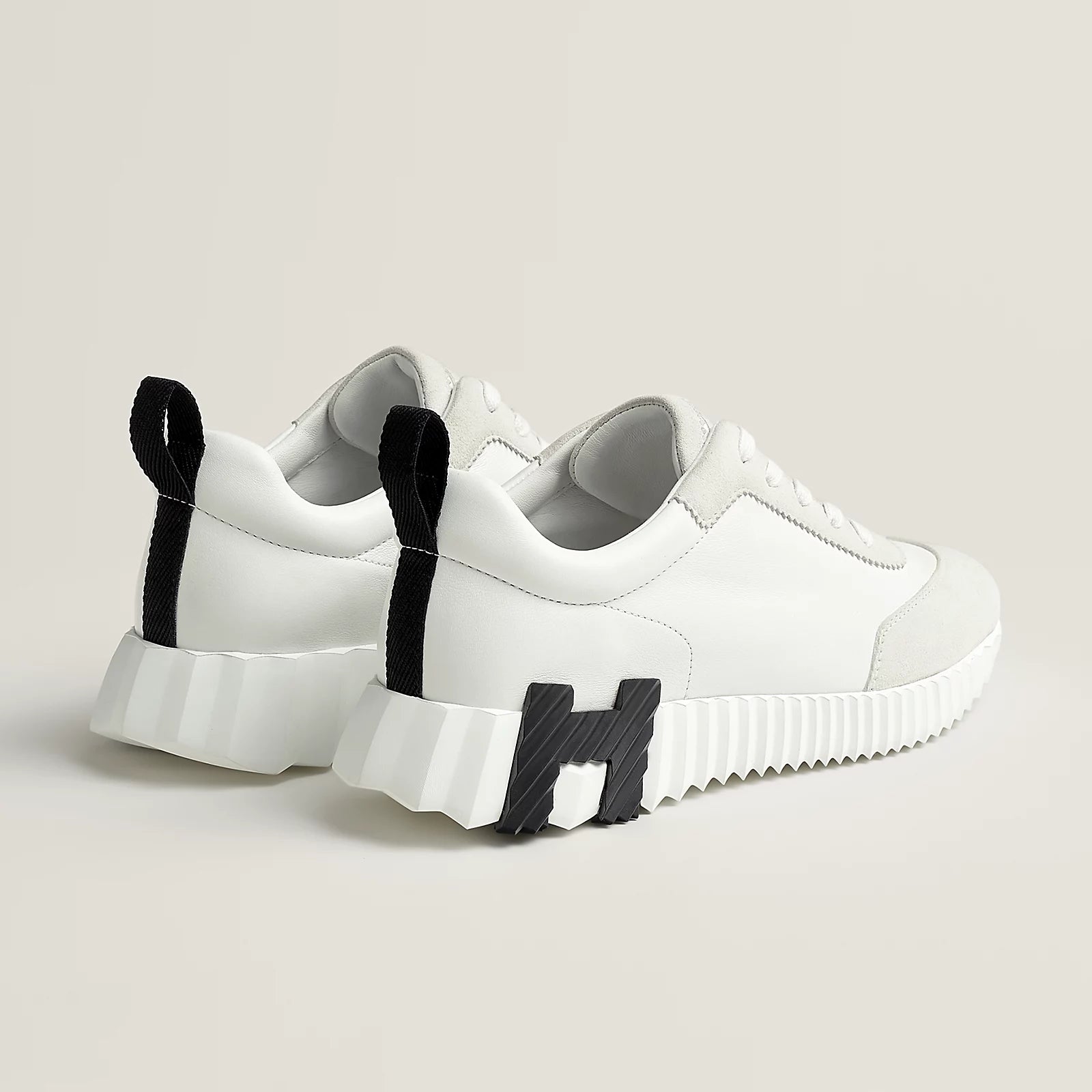 Sneakers hermès bouncing blanche et noir