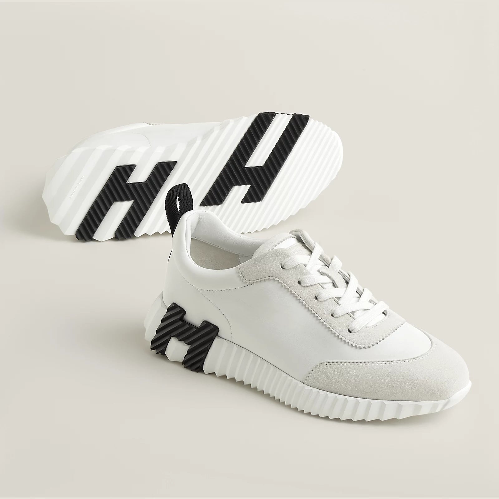 Sneakers hermès bouncing blanche et noir